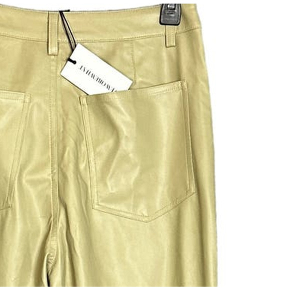 WeWoreWhat Faux Leather Kick Flare Pant Oat Beige Size 28 Bootcut 5 Pocket NEW - Picture 6 of 9